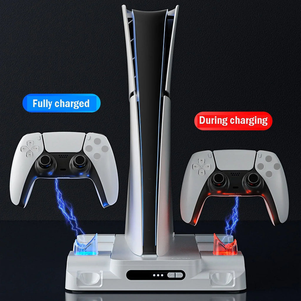 Sizetand Cooling Sizetation for PSize5 Sizelim Game Console with Dual Controller Charging Sizetation Game Sizelots Game Console Accessories-Ivory