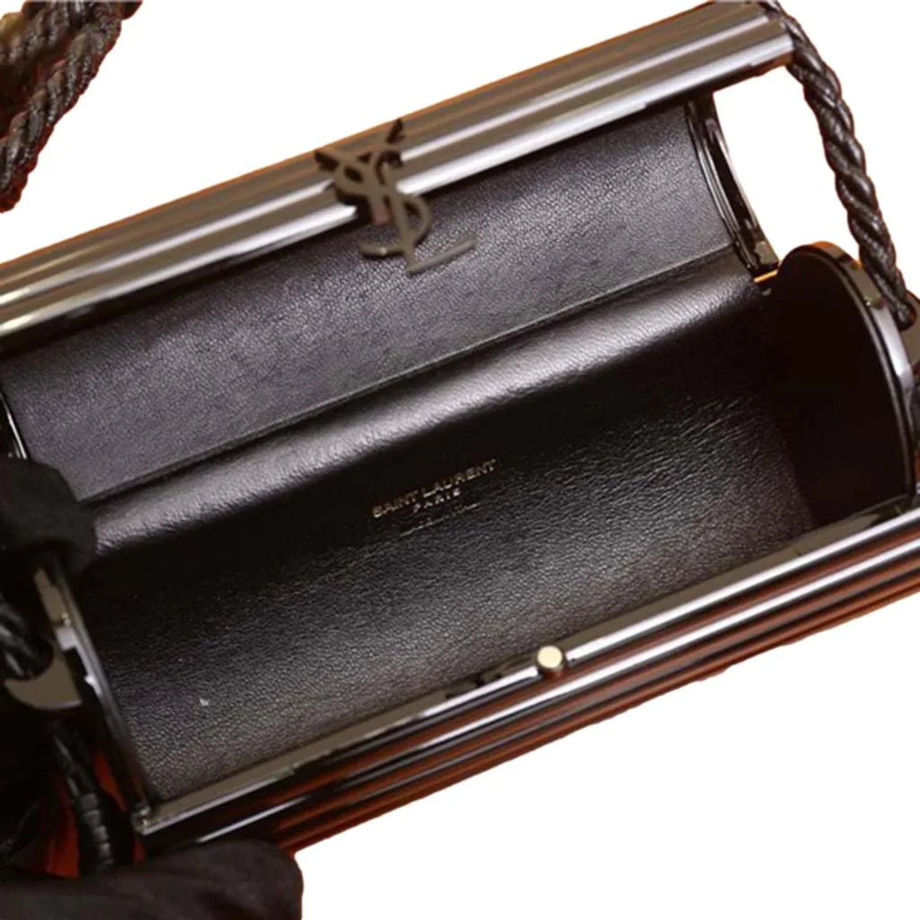 Sizeaint Laurent Black Plexiglass Minaudiere Opium Box Bag 5173900