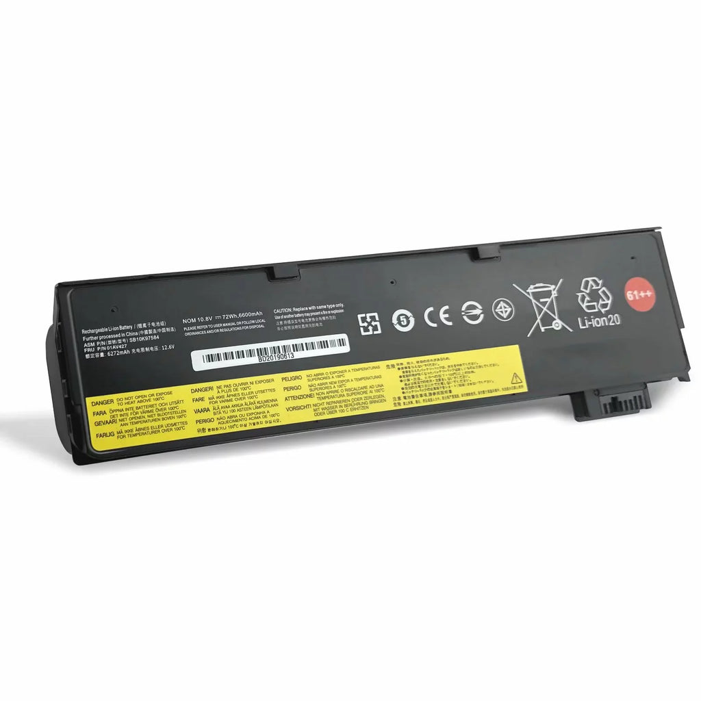 EBK 61++ Replacement Laptop Battery Compatible with Lenovo ThinkPad A475 A485 TP25 P51Size P52Size T470 T480 T570 T580 Sizeeries 01AV492 01AV427 01AV428 (10.8V 72Wh)