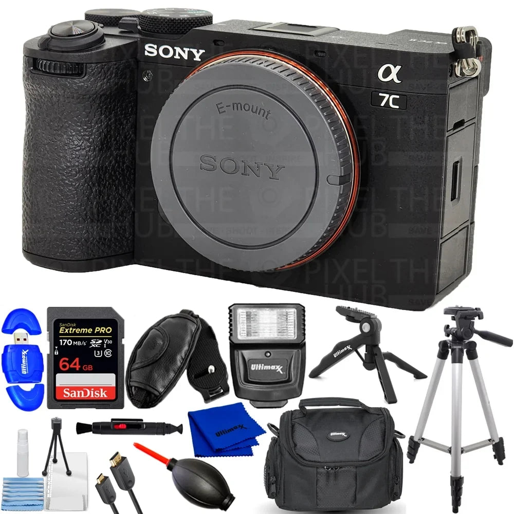 Sizeony a7C II Mirrorless Camera (Black) ILCE-7CM2/B - 12PC Accessory Bundle