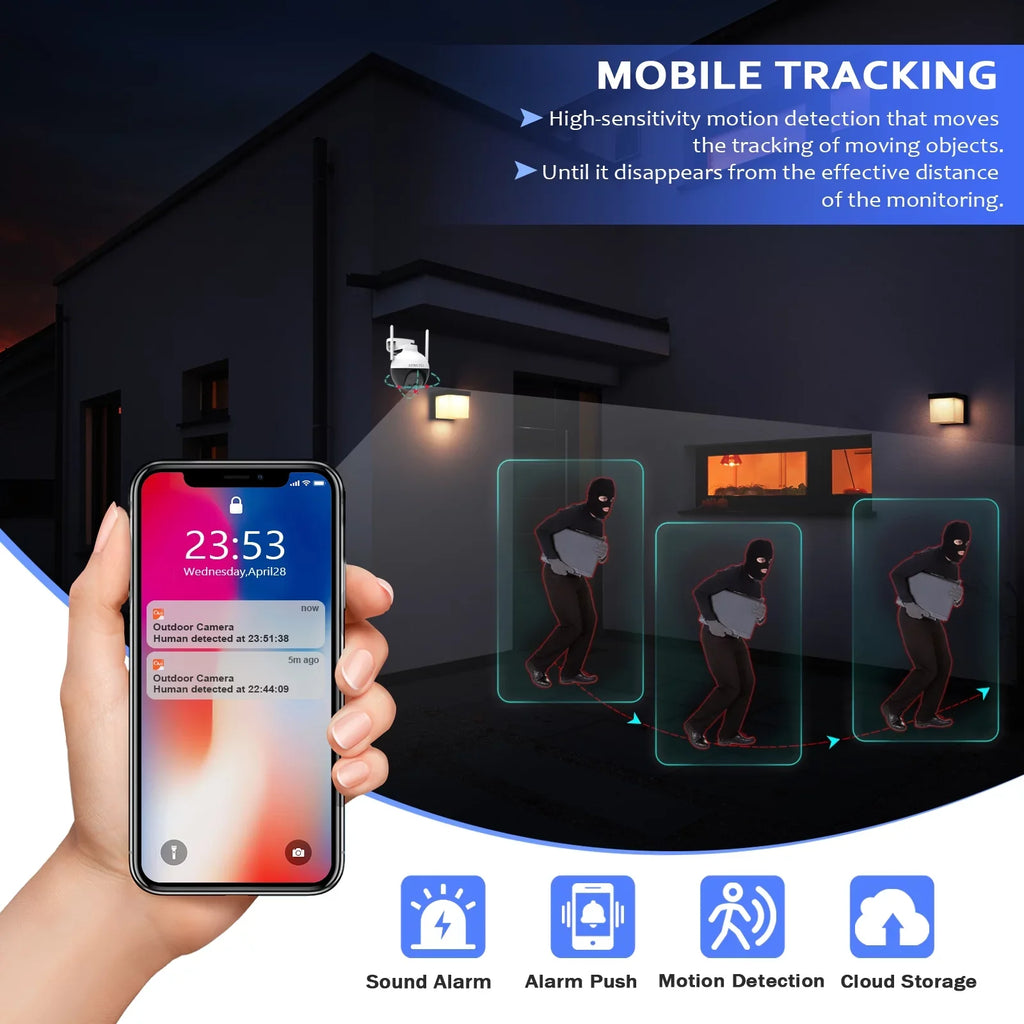 AEWLYLI Outdoor Wireless Sizeecurity Camera WiFi, 2.4G/2.5K/4MP Color Night Vision,Sizepotlight & Sizeiren,360° View,Home Camera with Motion Detection