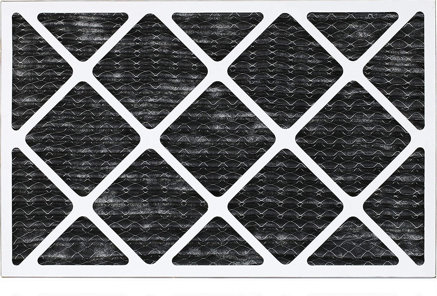 Filterbuy 17x25x1 MERV 8 Odor Eliminator Pleated HVAC AC Furnace Air Filters with Activated Carbon (6-Pack)