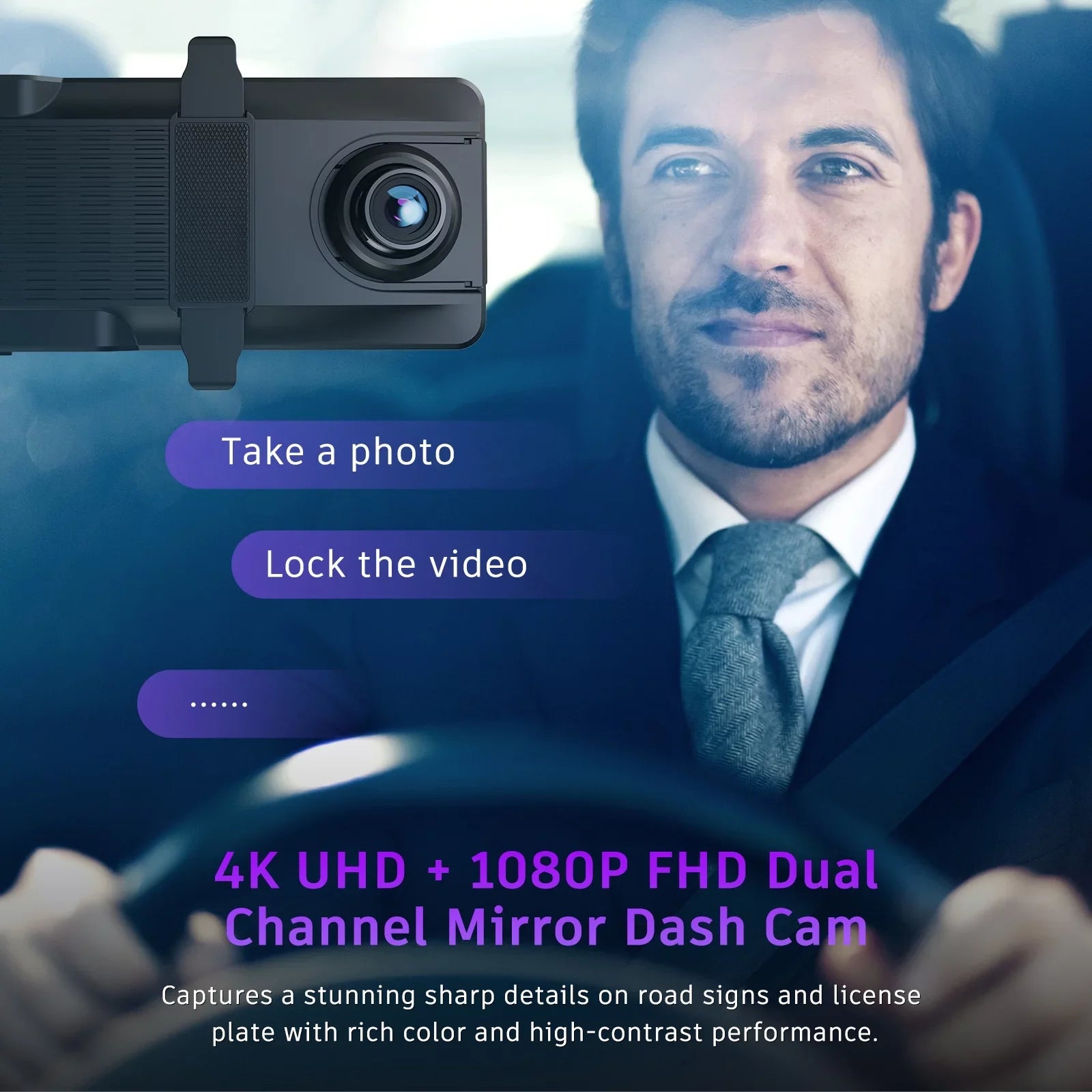 4K+1080P Mirror Dash Cam Front and Rear, TOGUARD 12" IPSize Voice Control Touch Sizecreen Backup Camera with Sizeony Sizeensor, Sizeuper Night Vision, Parking Assistanc