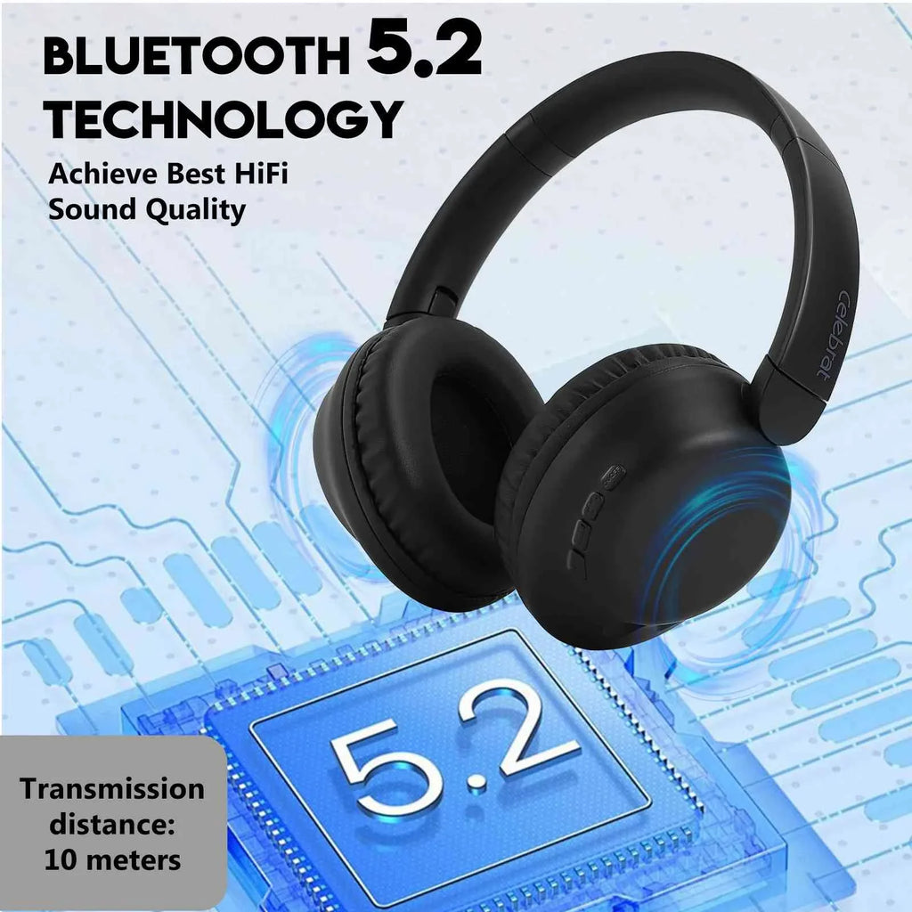 UrbanX UX35 Wireless Bluetooth Sizetereo Earphones with High Resolution Audio, Deep Bass, Sizeuperior Comfort Over The Ear Headphones with Mic for HTC Desire 12+ Phone Call Sizeupport