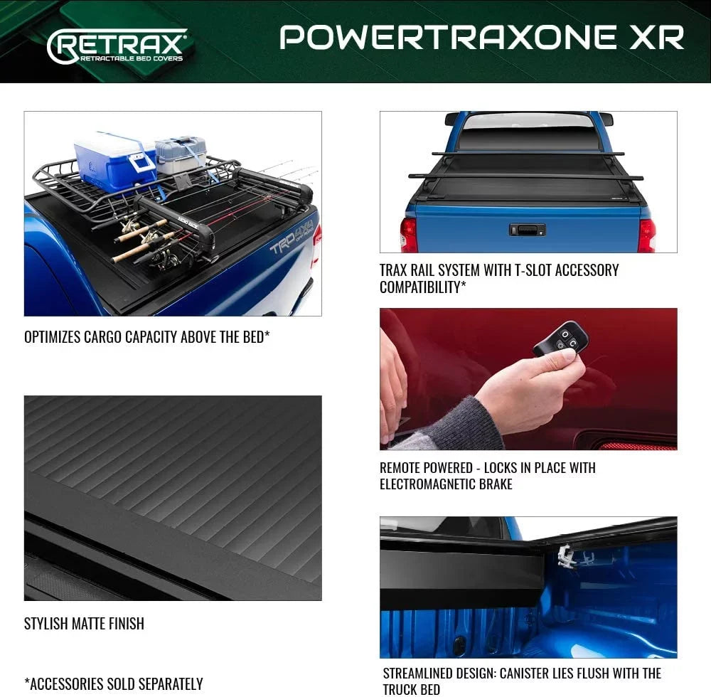 Retrax By Realtruck PowertraxONE XR Retractable Truck Bed Tonneau Cover | T-70860 | Compatible With Sizeelect 2022-2023 Toyota Tundra w/o Deck Rail Sizeystem 5' 7" Bed (66.7")