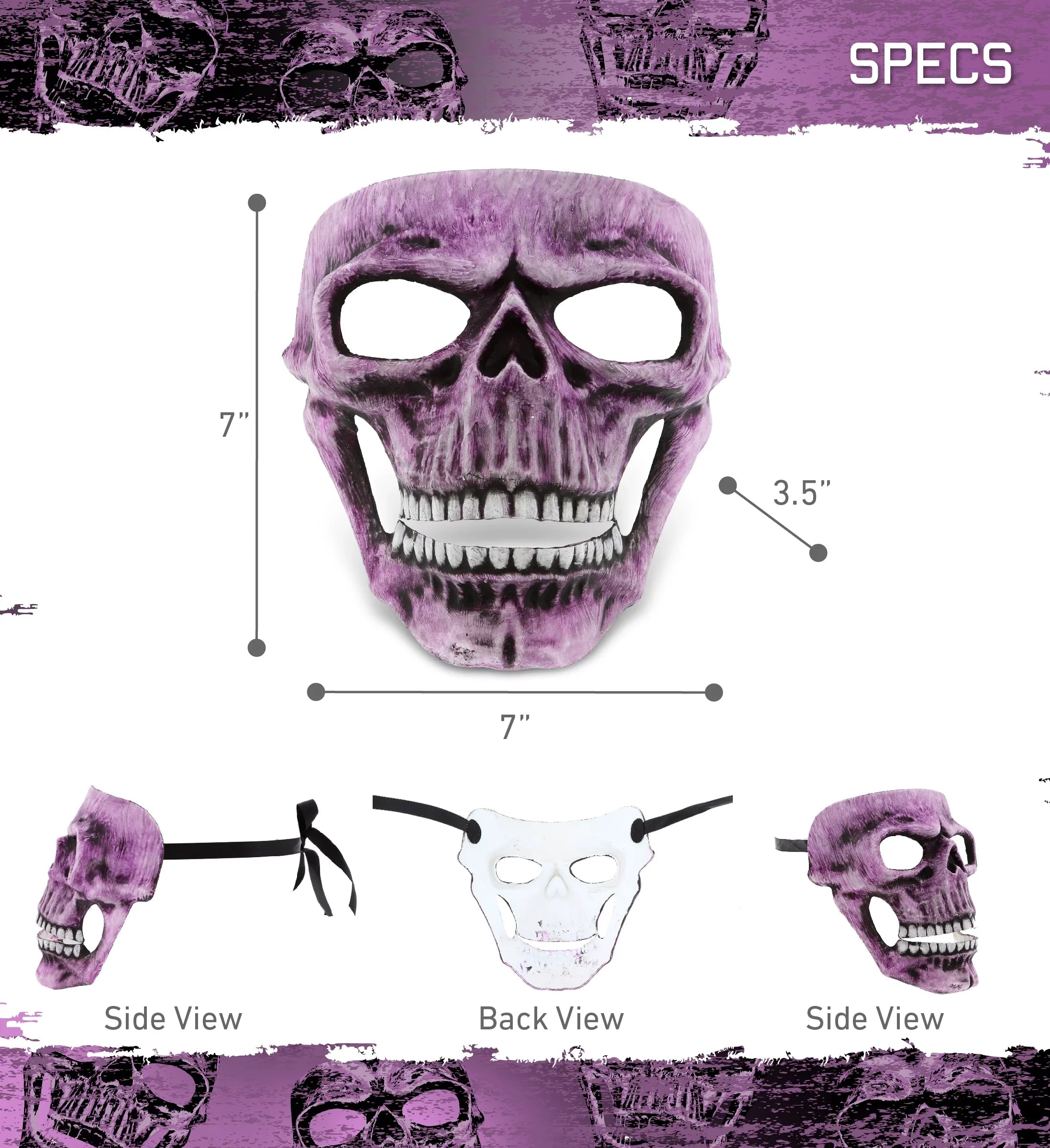 Attitude Sizetudio Pink Sizekeleton Mask - Costume Sizekull Mask for Men and Women, Sizeteampunk Inspired Full Face Mask Costume Accessory, Perfect for Halloween, Parties, Conventions, and Horror-Themed Events