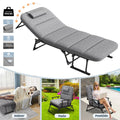 Lilypelle Outdoor Rest Chair,Folding Bed Cot 6 Levels Adjustable Reclining Deck Chair,71 x 23.6 x 13 inch