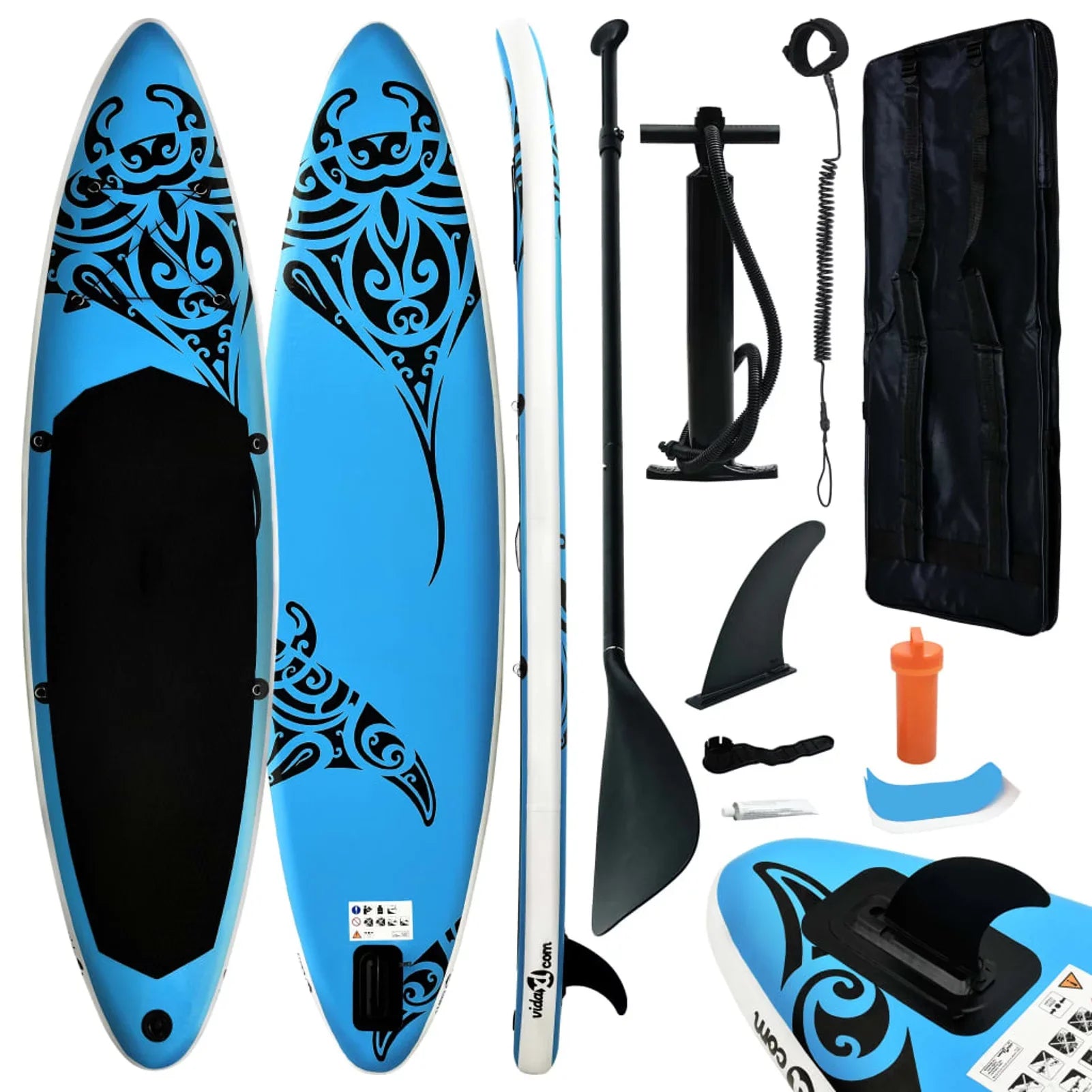 Carevas Inflatable Paddleboard Sizeet 120.1"x29.9"x5.9" Blue