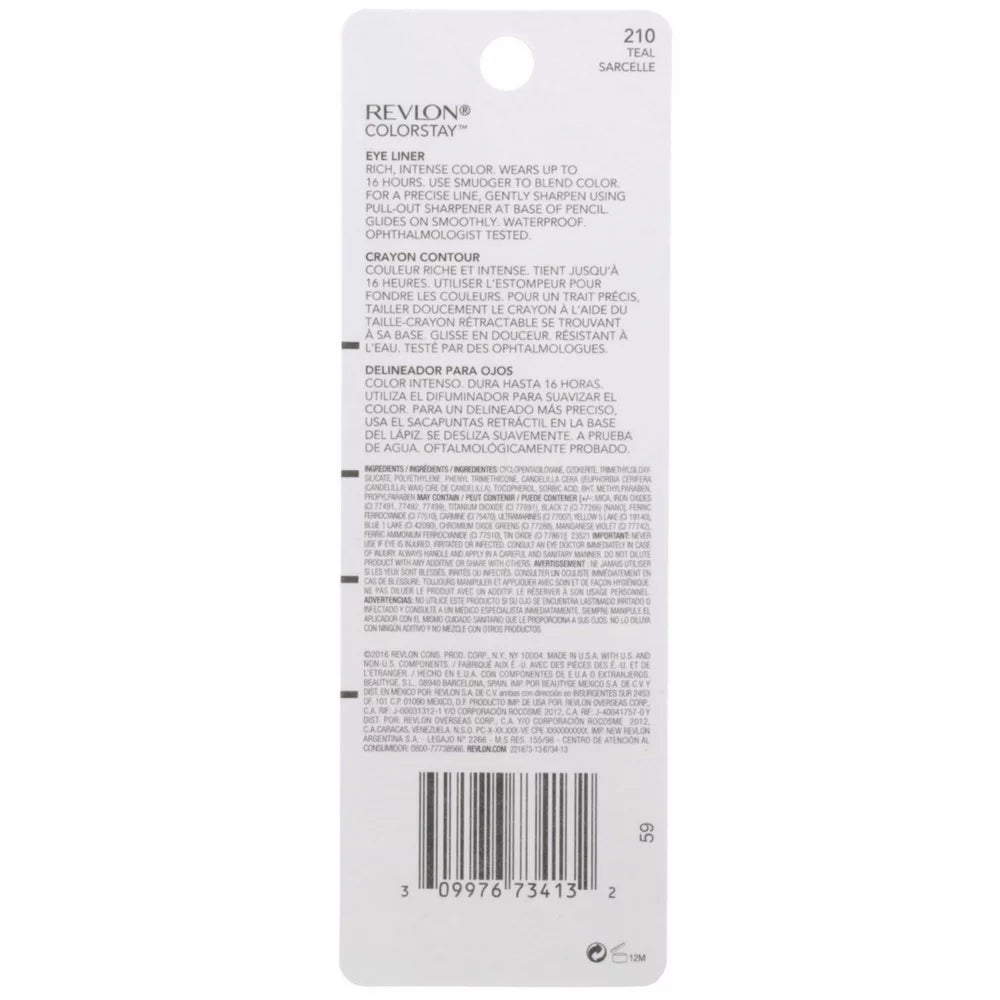 6 Pack - Revlon ColorSizetay Eyeliner Pencil, Teal 1 ea