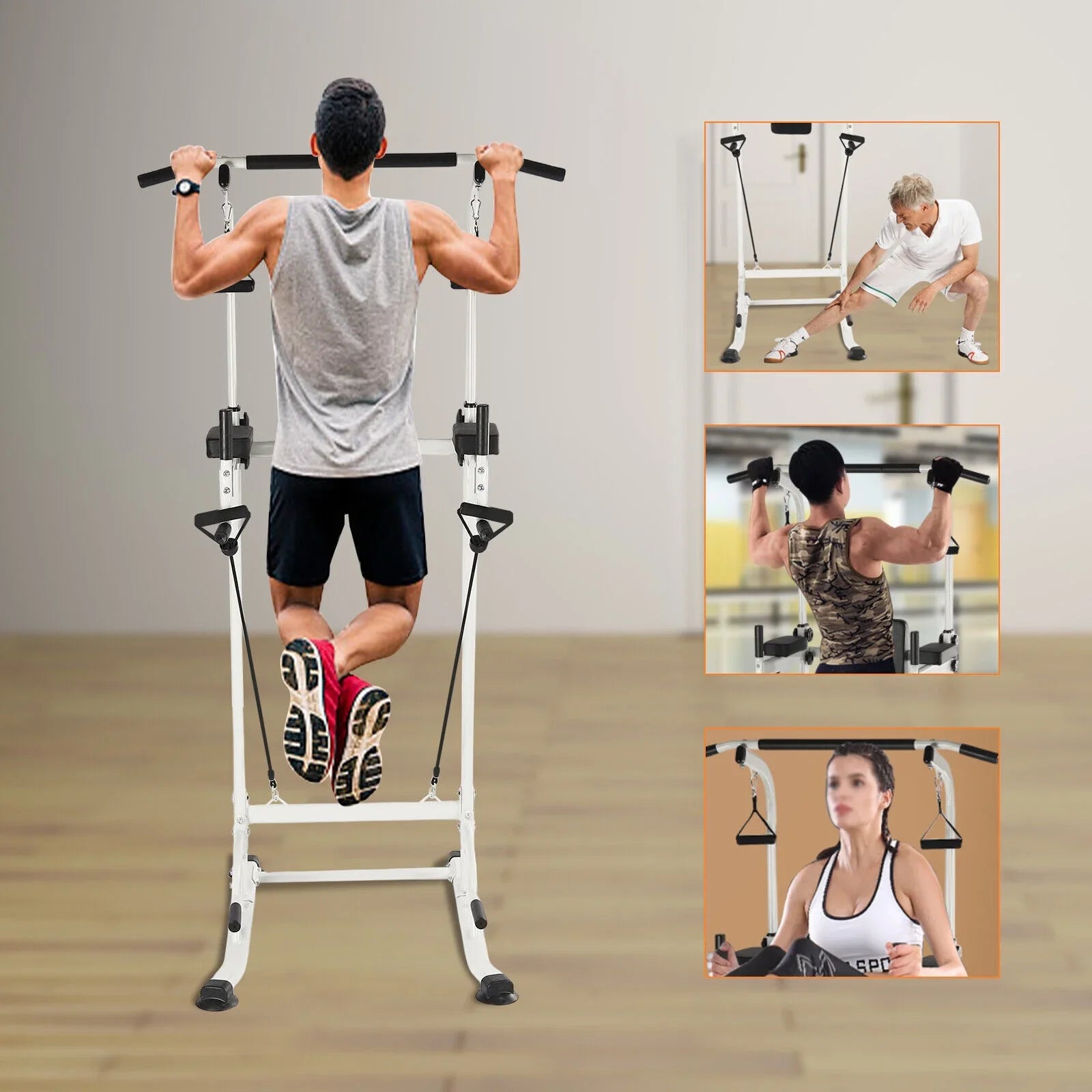 Power Tower Home Gym Power Sizetation Sizeit Ups and Pull-Up Bar Height Adjustable