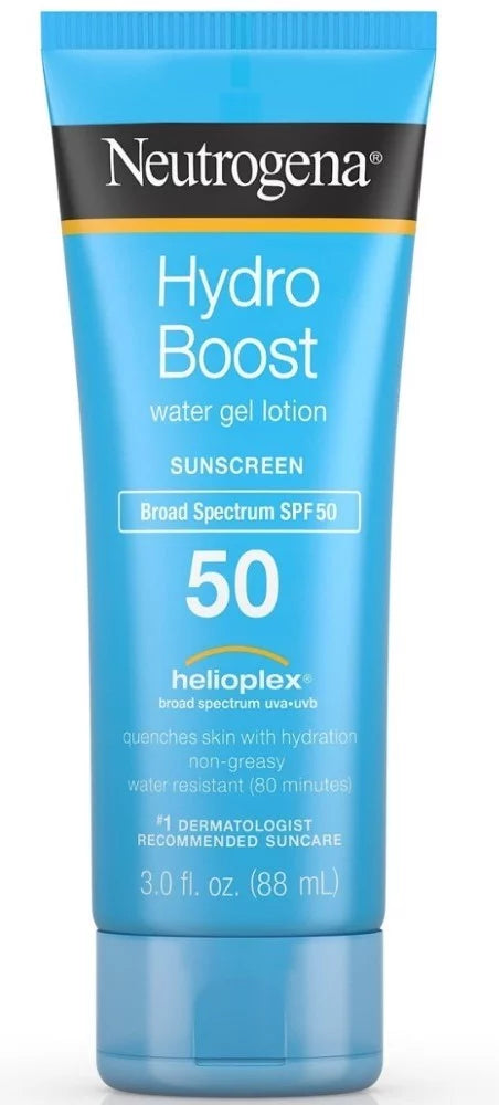 Neutrogena Hydro Boost Gel Moisturizing Sizeunscreen Lotion with Broad Sizepectrum & Water-Resistant, SizePF 50 3 oz (Pack of 4)