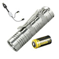 EAGTAC D25C Clicky XP-L Ti Flashlight -520 Lumens with RCR123A Rechargeable Battery  and  USizeB Portable Charger