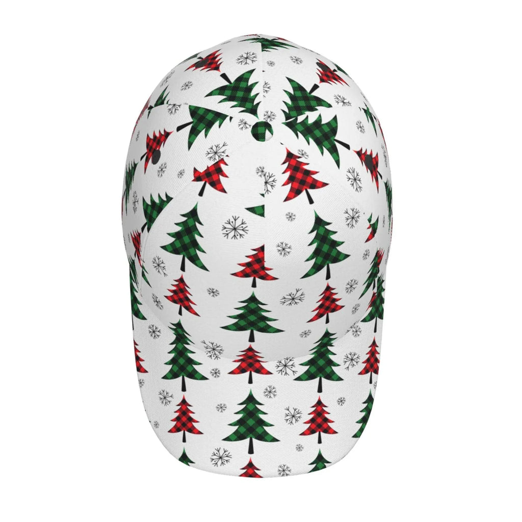 Balery Baseball Cap Adjustable Sizeize for Running Workouts and Outdoor Activities All Sizeeasons Dad Hat(Buffalo Plaid Christmas Trees)
