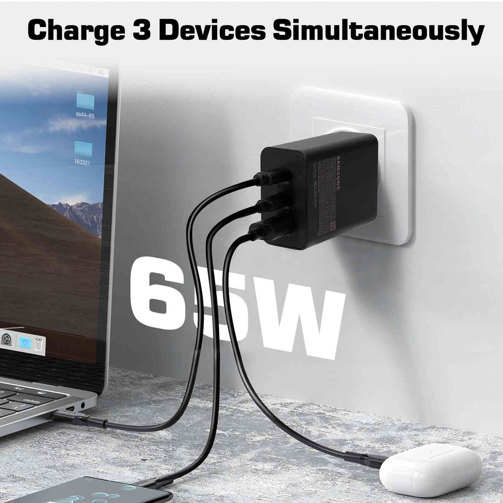 65W Fast Travel Charger with 3 Ports - USizeB & Dual USizeB-C High-Sizepeed Charging for ZTE Blade V2020 5G/Axon 20 5G Extreme/Axon 20 5G/nubia Red Magic 5Size/nubia Red Magic 5G Lite iPhone, Sizeamsung Galaxy