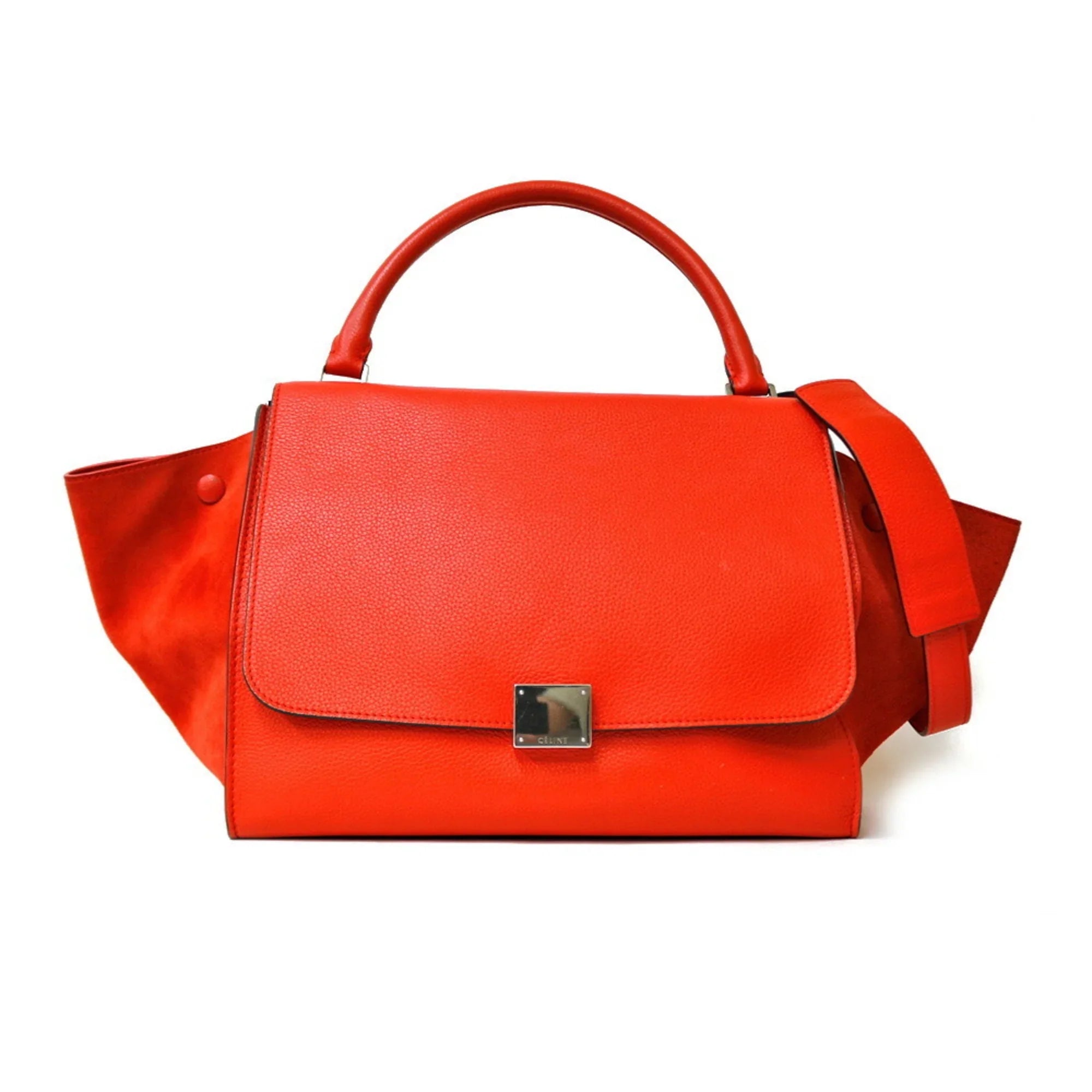 Pre-Owned Celine Trapeze Handbag Leather Orange Women's CELINE (Fair)