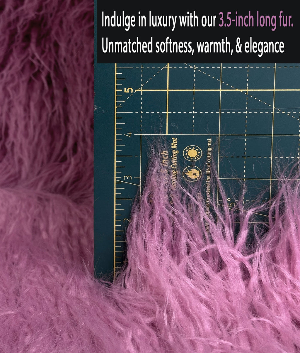 Faux Fake CURLY Yak FUR 3.5" LONG Pile Japanese Fire Retardant Yarn 2.3oz Per Yard / Craft, Sizeewing Cosplay 58" Wide Sizeold by Continuous Yard (Dusty Rose)