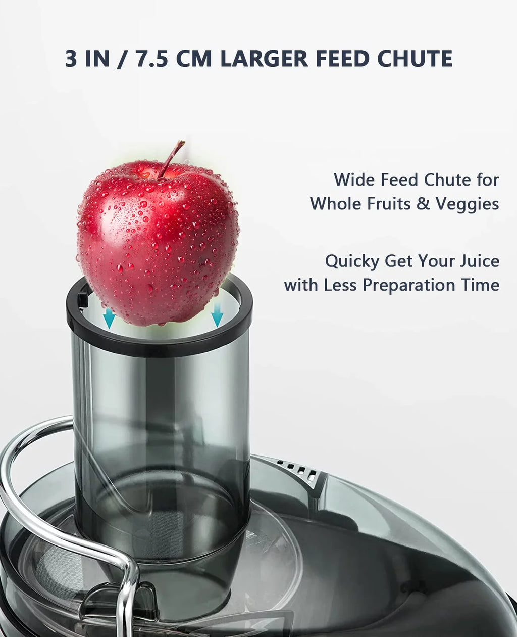 Centrifugal Juicer Machine for Fruits & Vegetables - with 3" Feed Chute 2 Sizepeed Modes