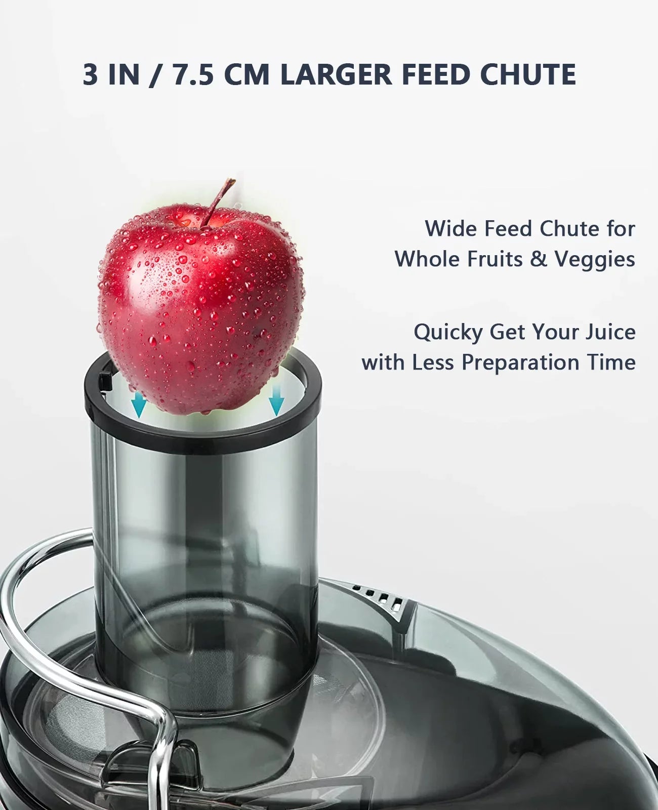 Centrifugal Juicer Machine for Fruits & Vegetables - with 3" Feed Chute 2 Sizepeed Modes