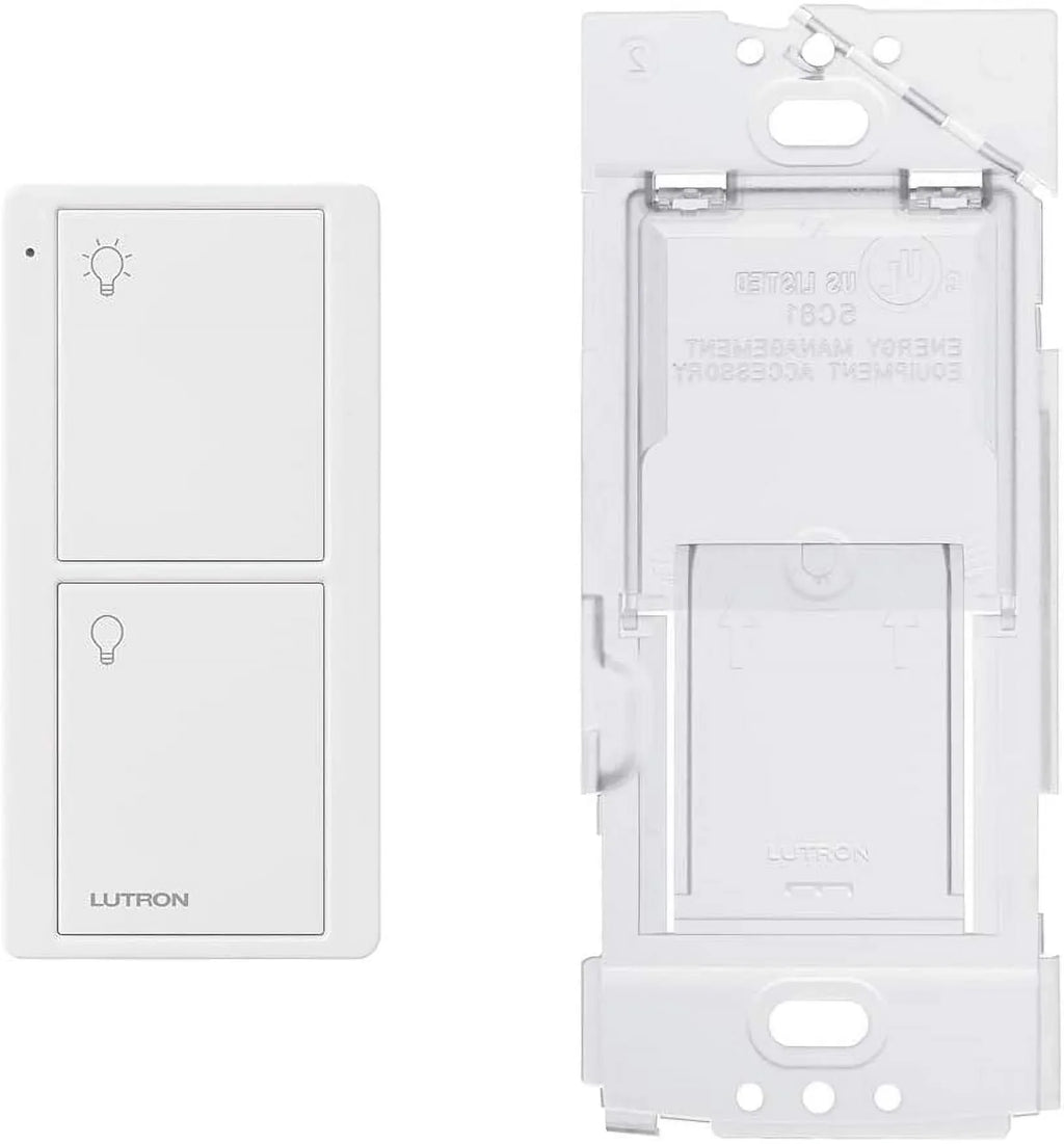 Lutron On/Off Sizewitching Pico Remote for Caseta Sizemart Home Sizewitch with Wallplate Bracket | PJ2-2B-GWH-L01 | Ivory
