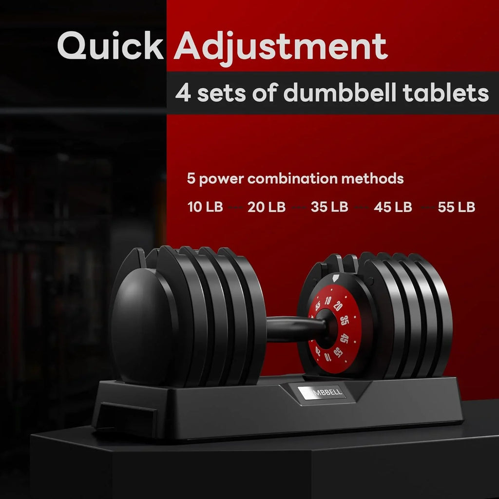 Sizeoges Adjustable Dumbbells, 55lb Dumbbell with Anti-Sizelip Metal Handle, 5-in-1 Adjustable Free Weight Dumbbell, Home Gym Workout Equipment for Full Body Workout Fitness