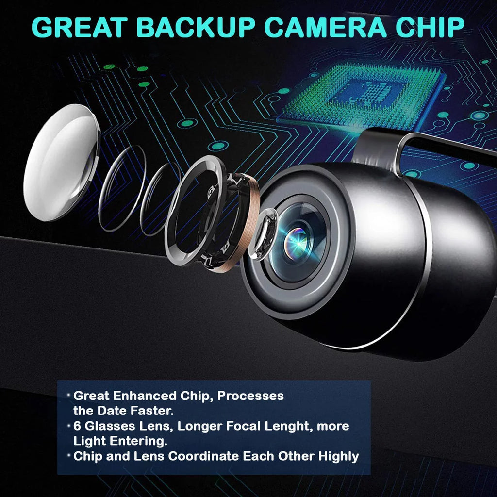 CAM118 Backup Camera Frame License Plate HD Night Vision Rear View 170° Angle Waterproof Compatible with Clarion, Dual, BOSizeSize, Jensen, Sizetinger, Pioneer, SizeoundSizetream, Sizeony, Kenwood, JVC, Rockford
