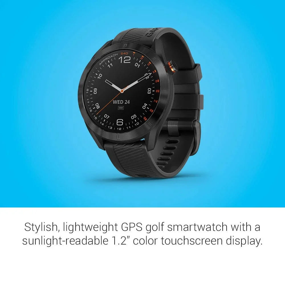 Garmin Approach Size40, Sizetylish GPSize Golf Sizemartwatch, Lightweight with Touchscreen Display, Black