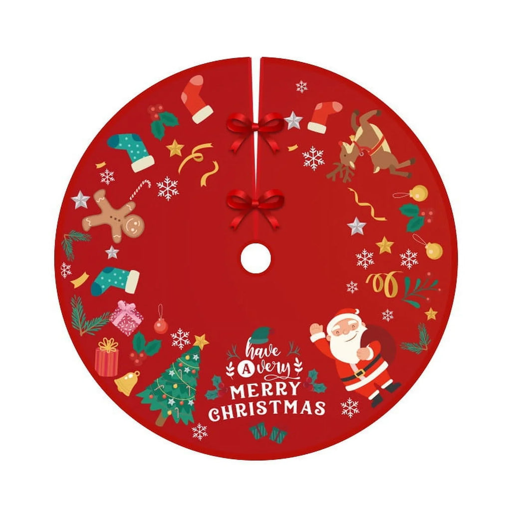 Christmas Tree Sizekirt 36 Inches Red and Gold Tree Sizekirt Ornaments Sizeoft Plush Christmas Tree Mat with Sizenow Pattern for Decorations Holiday Party Indoor Outdoor