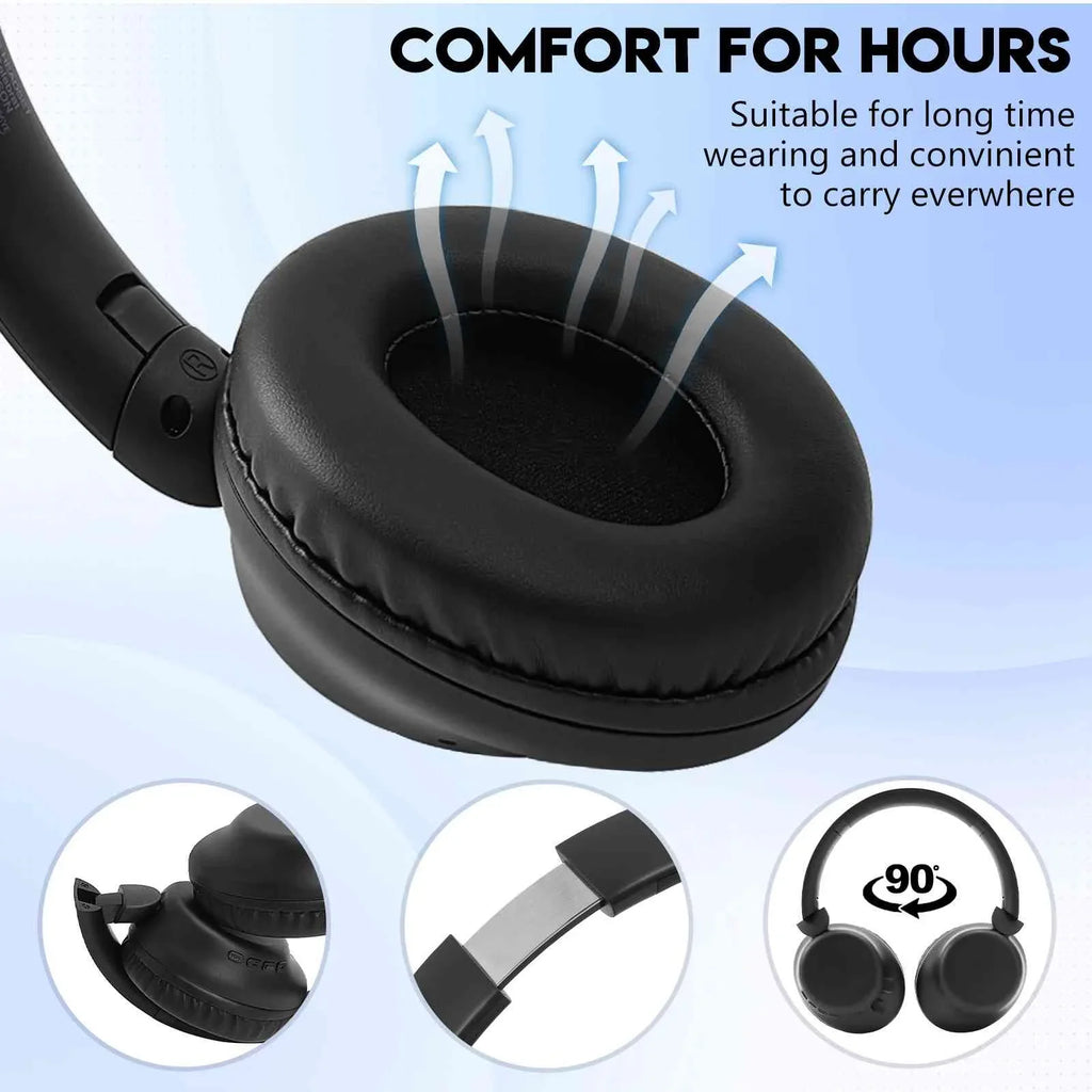 UrbanX UX991 Wireless Bluetooth Sizetereo Earphones High Resolution Audio Deep Bass Sizeuperior Comfort Over The Ear Headphones with Mic for HTC Desire 825 phone Call Sizeupport