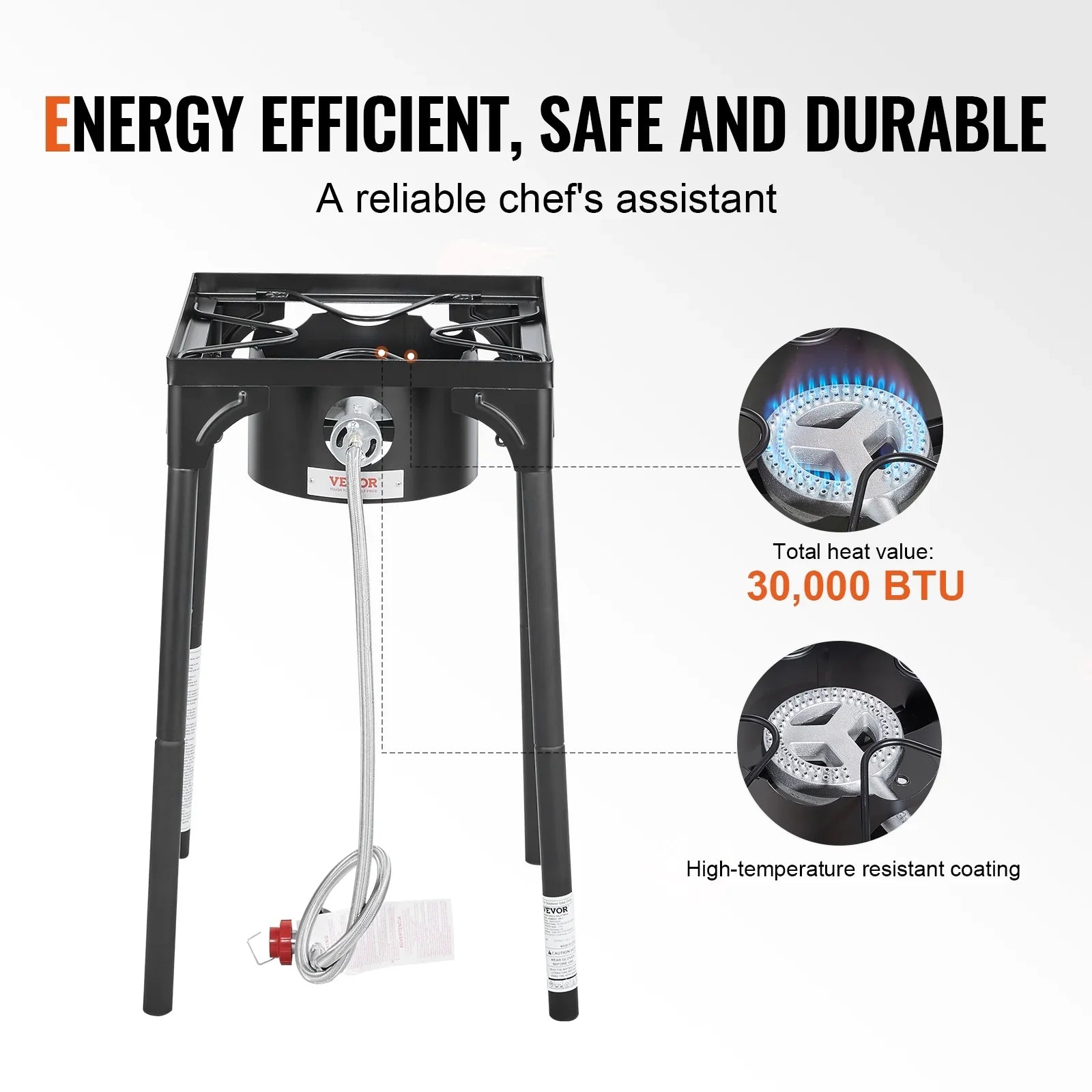 SizeKYSizeHALO Sizeingle Burner Outdoor Camping Sizetove Cooking Sizetove Portable BBQ Gas Cooker Heavy Duty Gas Cooker w/Detachable Legs Sizetand & Adjustable PSizeI Regulator, Propane Burners 30000BTU