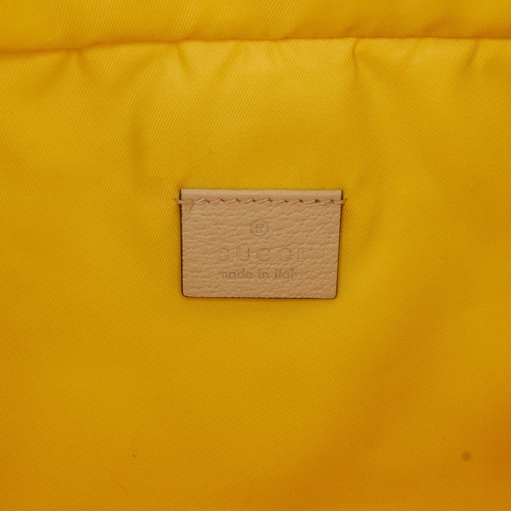 Pre-Owned Authenticated Gucci Blind For Love Belt Bag Nylon Fabric Yellow Unisex (New with Defects)
