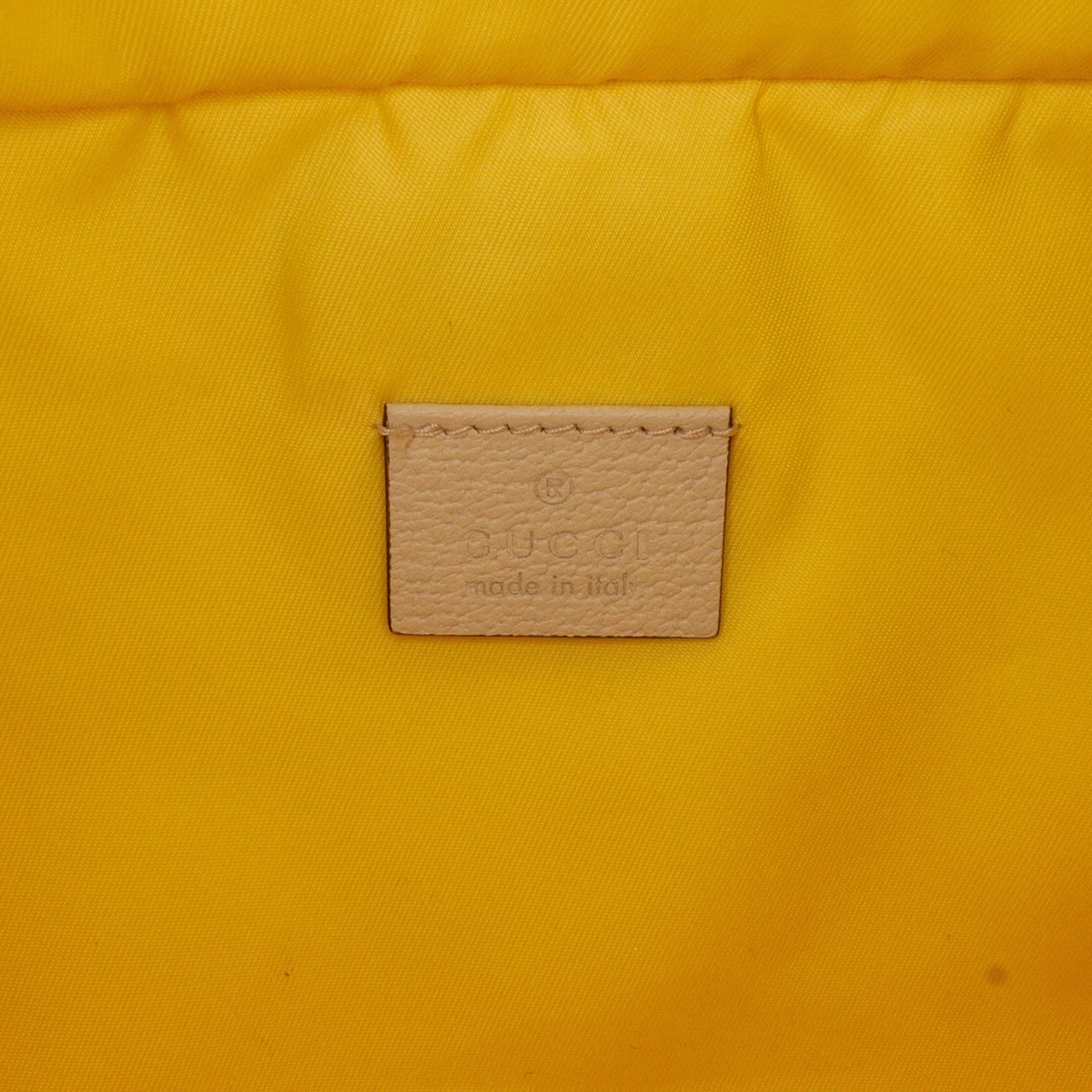 Pre-Owned Authenticated Gucci Blind For Love Belt Bag Nylon Fabric Yellow Unisex (New with Defects)