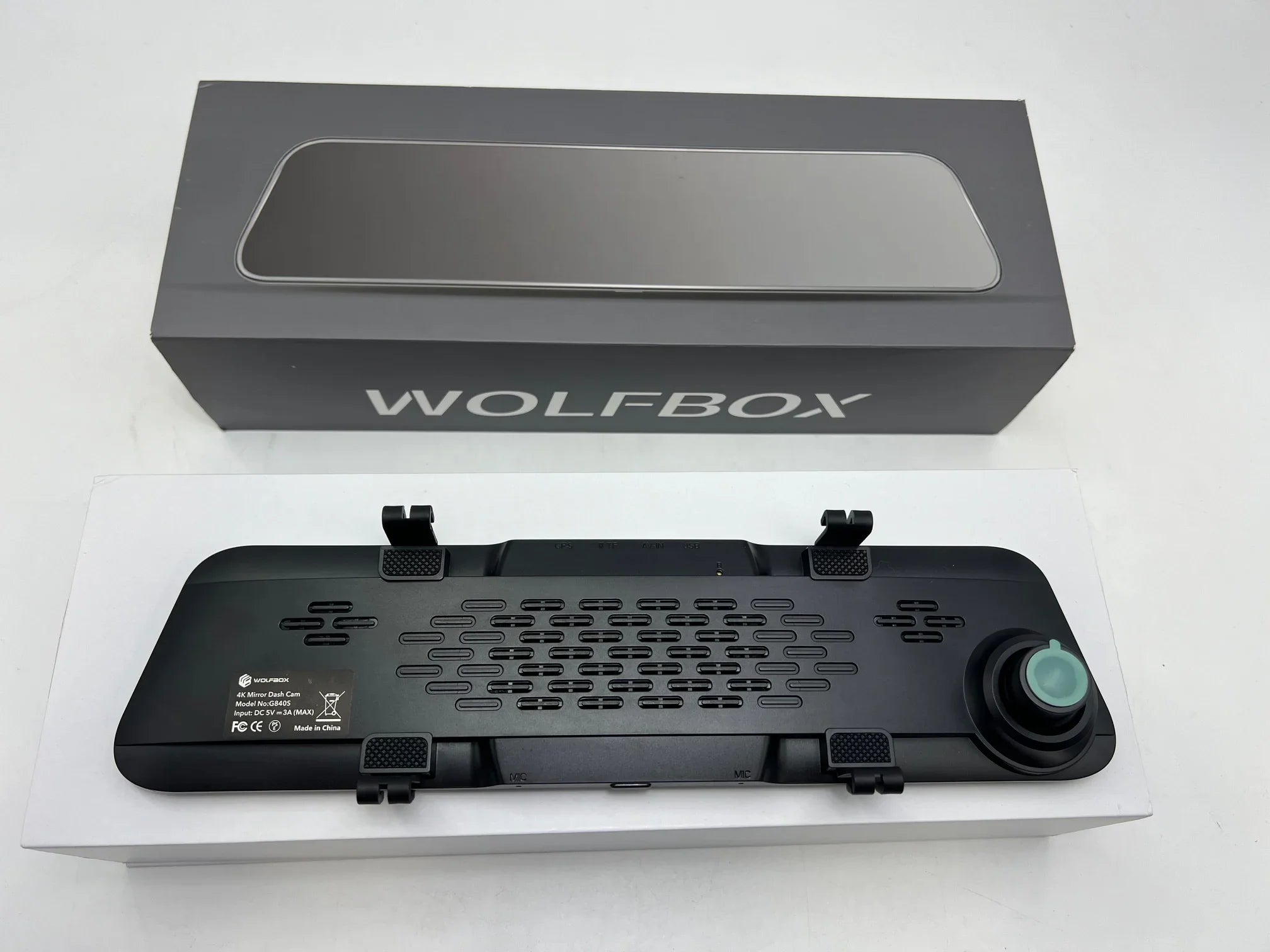 Open Box WOLFBOX G840Size 12" 4K Mirror Dash Cam Backup Camera 2160P Full HD - BLACK