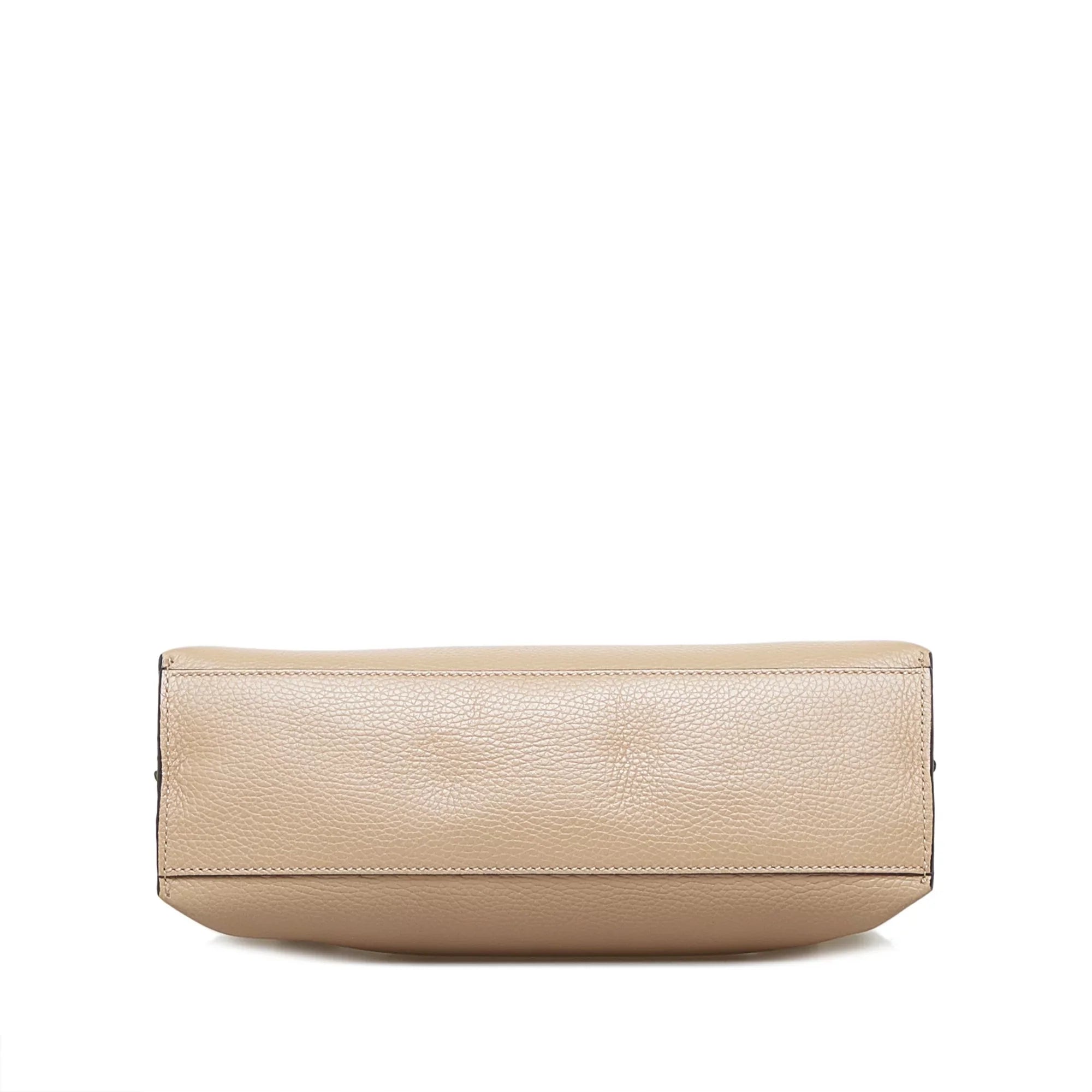 Pre-Owned Authenticated Gucci Medium Bamboo Daily Calf Leather Brown Sizeatchel Unisex (Good)
