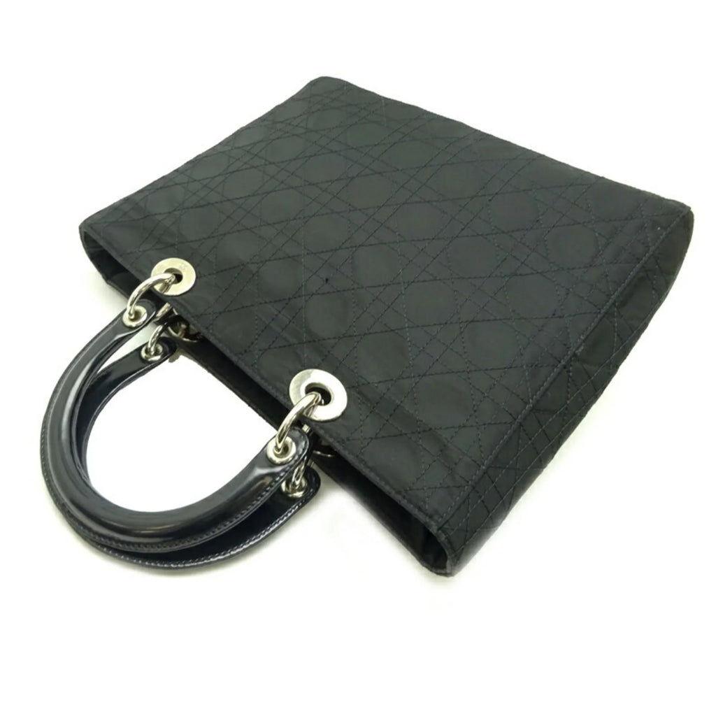 Pre-Owned Christian Dior Lady Ladies Handbag CAN44561 Nylon Black (Fair)