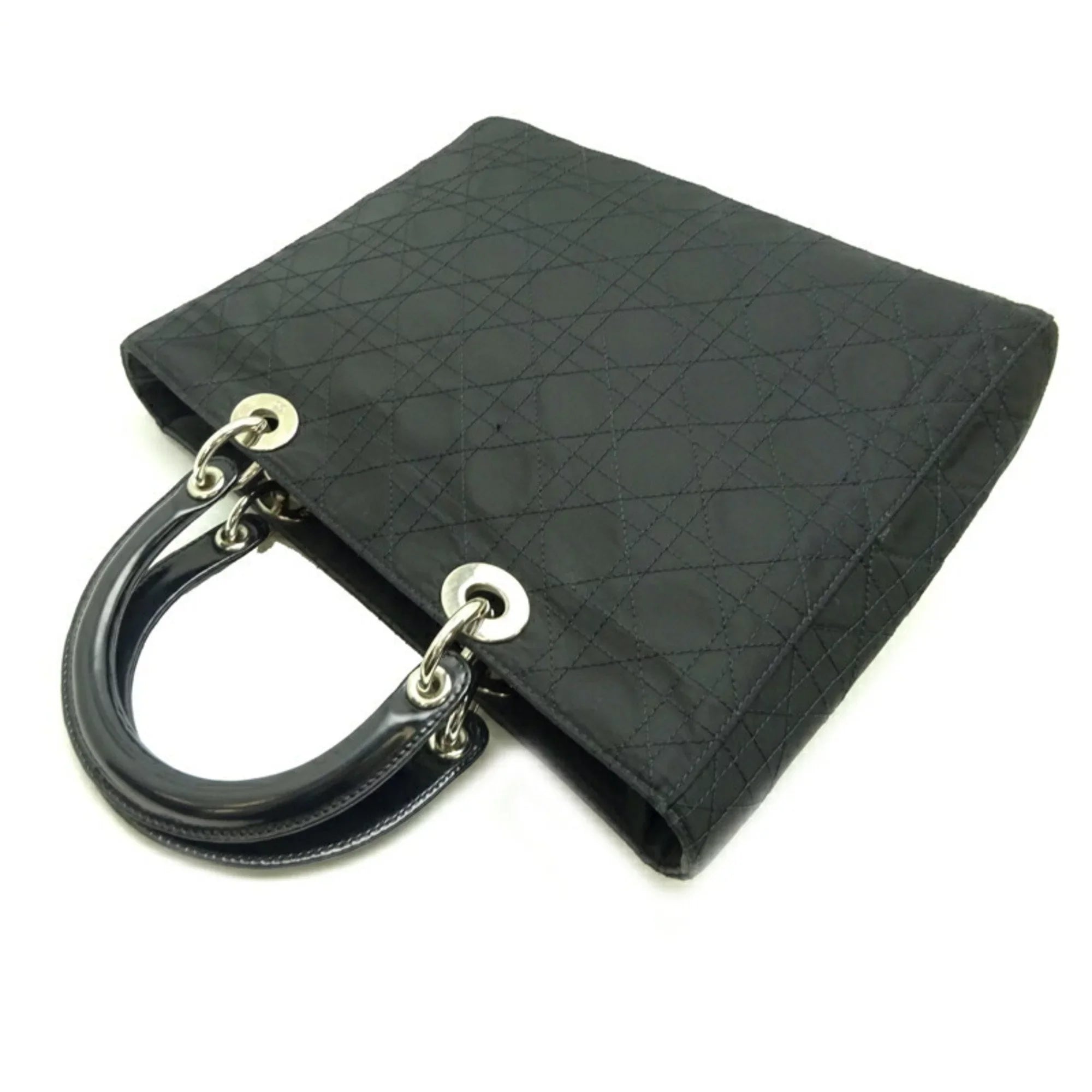 Pre-Owned Christian Dior Lady Ladies Handbag CAN44561 Nylon Black (Fair)