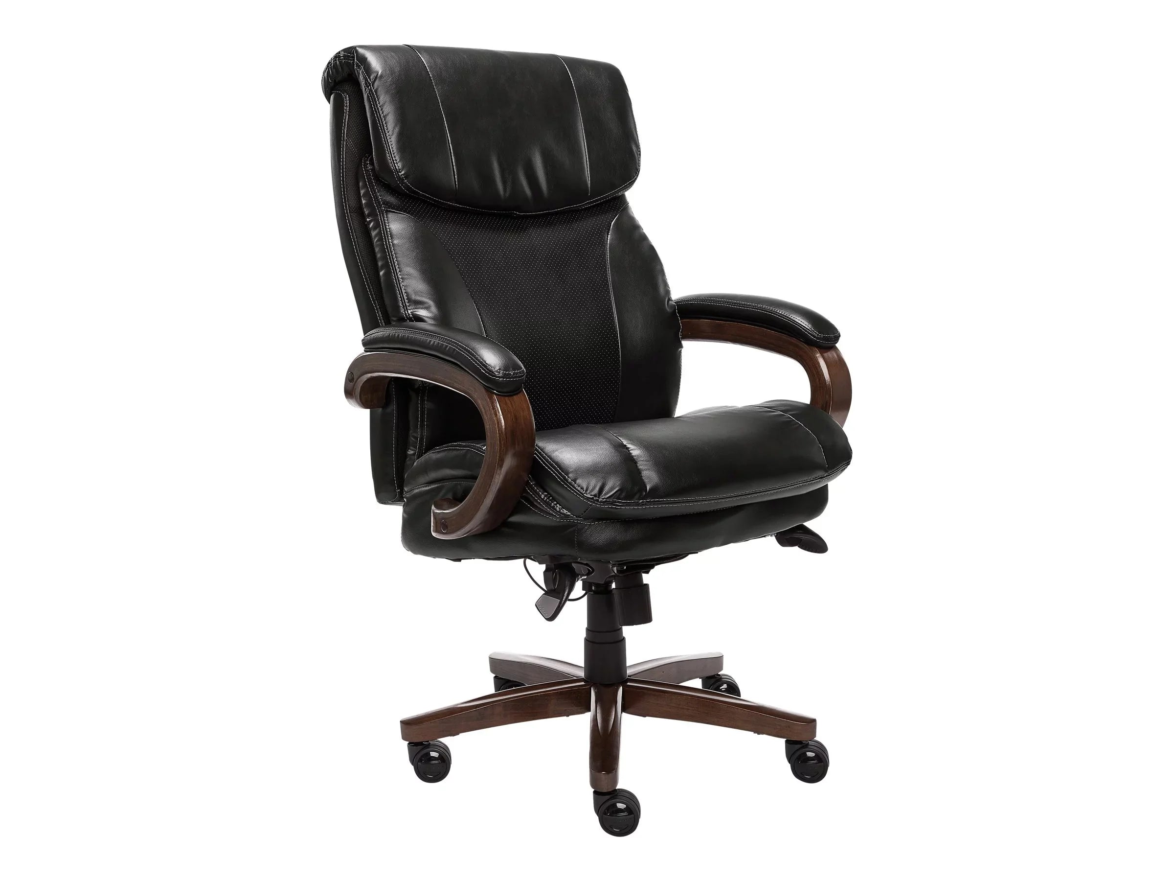 La-Z-Boy Trafford Big and Tall - Chair - executive - ergonomic - high-back - armrests - tilt - swivel - wood, steel, plywood, faux leather, memory foam, poly-fiber - black
