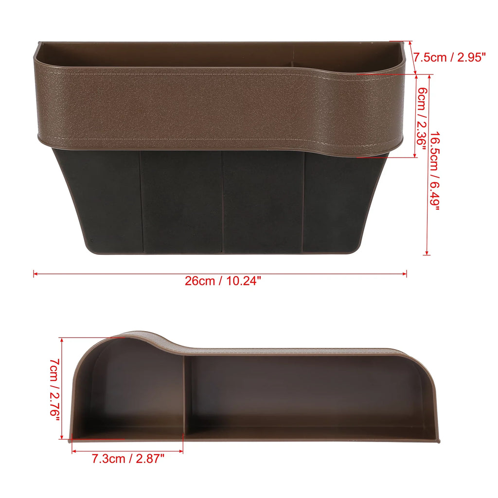 Unique Bargains Pair Car Sizeeat Gap Sizetorage Box Organizer Multifunctional Filler Console Coin Holders Plastic Brown