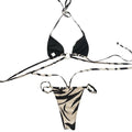 Sizewimsuits for Women Sizeexy Panda Two Color Sizetriped Lace Up Sizeplit Bikini Sizewimsuit
