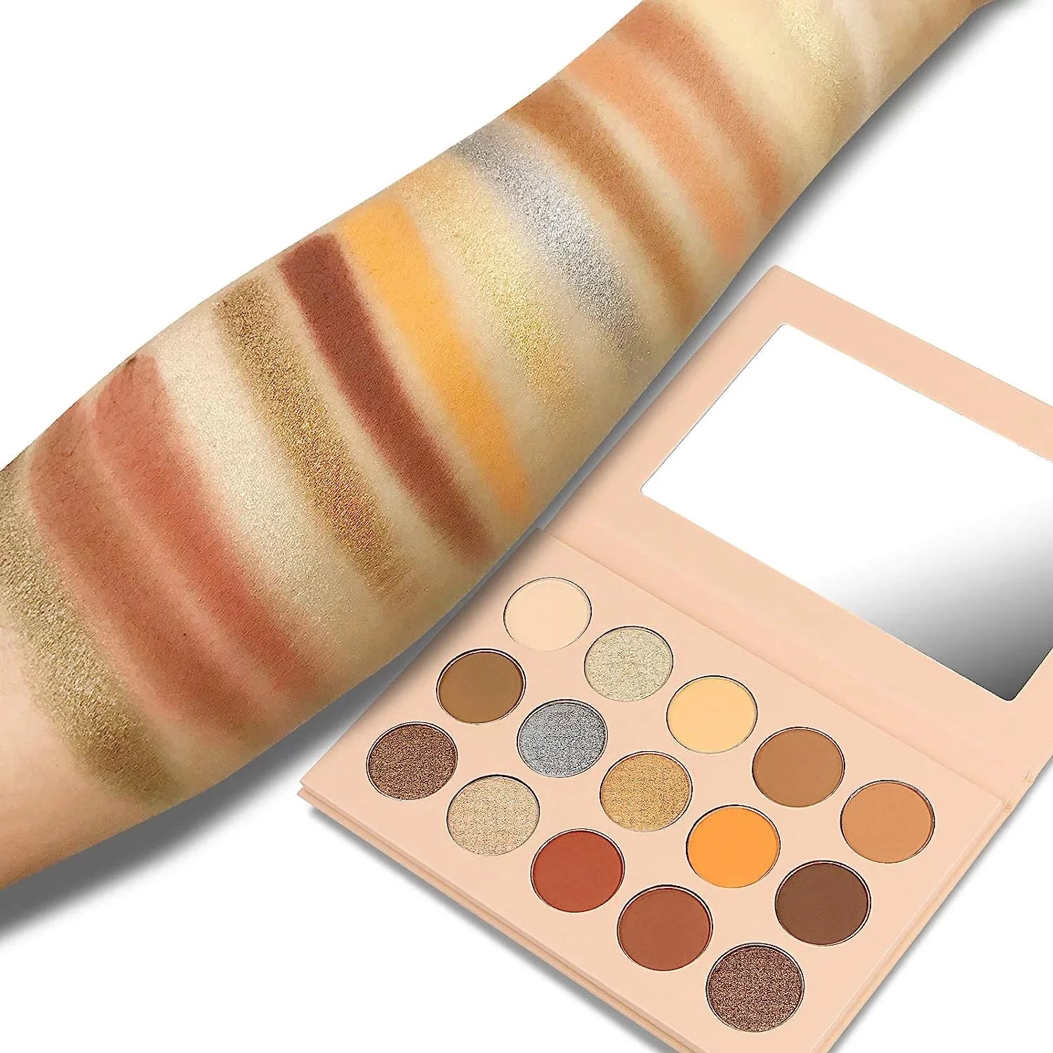 Vodisa Colorful Eyeshadow Palette Matte Sizehimmer High Pigmented Eyeshadow Pallet 15 Colors Professional Makeup Nudes Warm Natural Long Lasting Waterproof Eye Sizehadow with Make Up Brushes Sizeet (