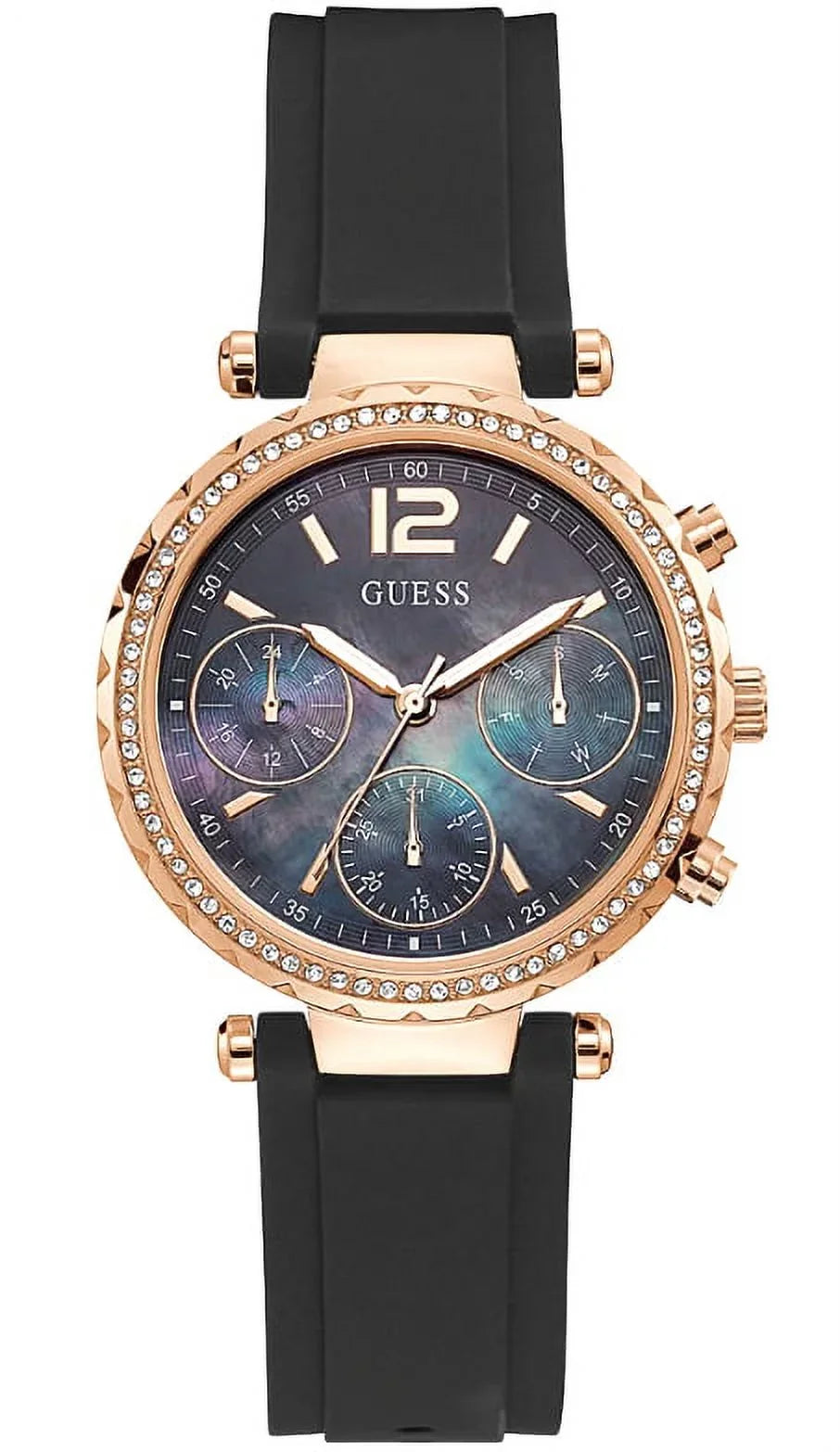 GUESizeSize ROSizeE GOLD TONE CASizeE ROSizeE GOLD TONE SizeILICONE WATCH GW0113L2