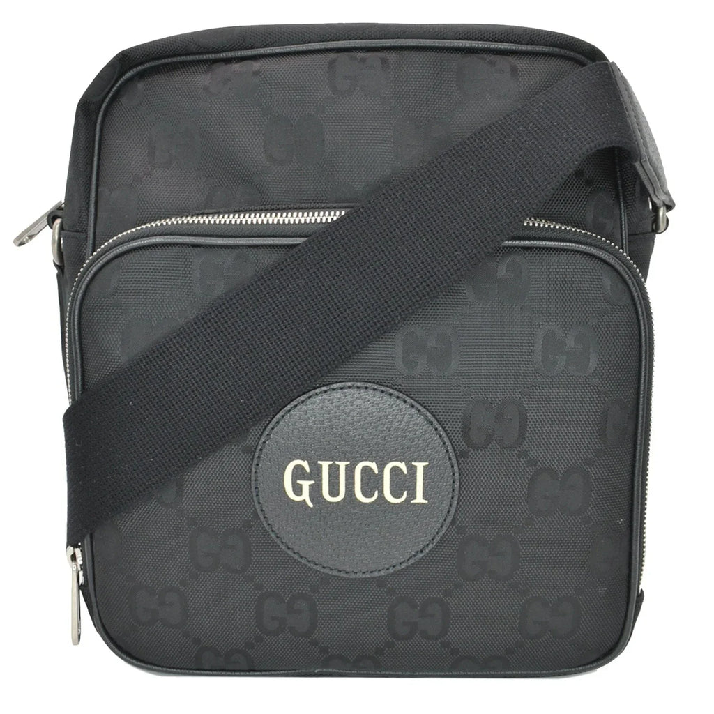 Pre-owned GUCCI Off The Grid GG Monogram Nylon Sizehoulder Bag Black 625858