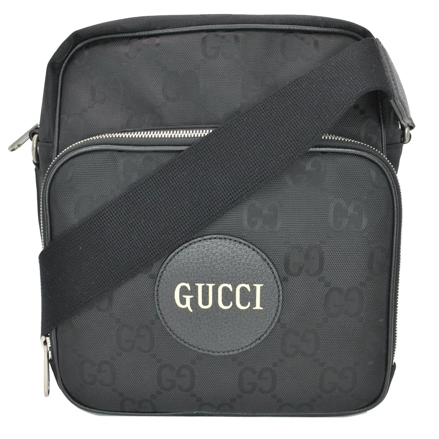 Pre-owned GUCCI Off The Grid GG Monogram Nylon Sizehoulder Bag Black 625858