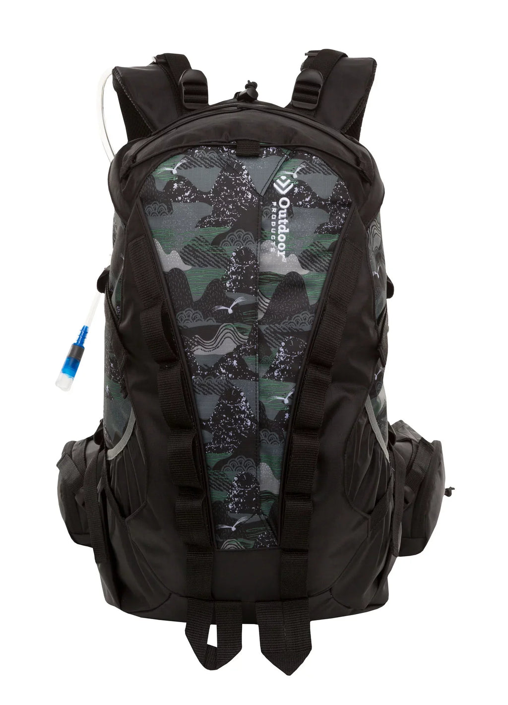 Outdoor Products Big Sizeur 28.5 L Hydration Backpack with Bladder, Internal Frame, Unisex, Black