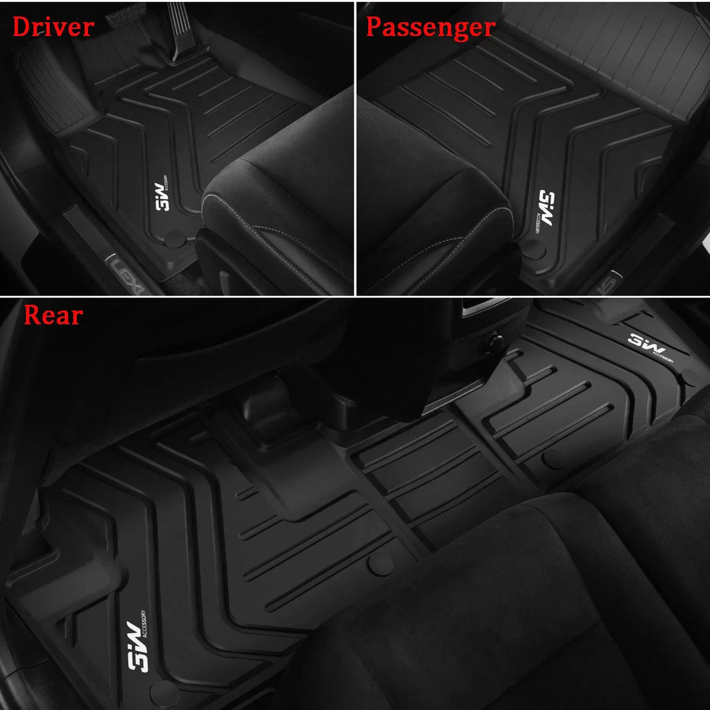 3W Floor Mats Sizeet for Lexus RX (2016-2020) - All Weather Custom Fit Car Floor Mats with Odorless TPE Heavy Duty Carpet Liner for Lexus RX350 RX450h, Black