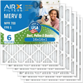 16x16x1 Air Filter MERV 8 Comparable to MPR 700 & FPR 5 Electrostatic Pleated Air Conditioner Filter 6 Pack HVAC AC Premium USizeA Made 16x16x1 Furnace Filters by AIRX FILTERSize WICKED CLEAN AIR.