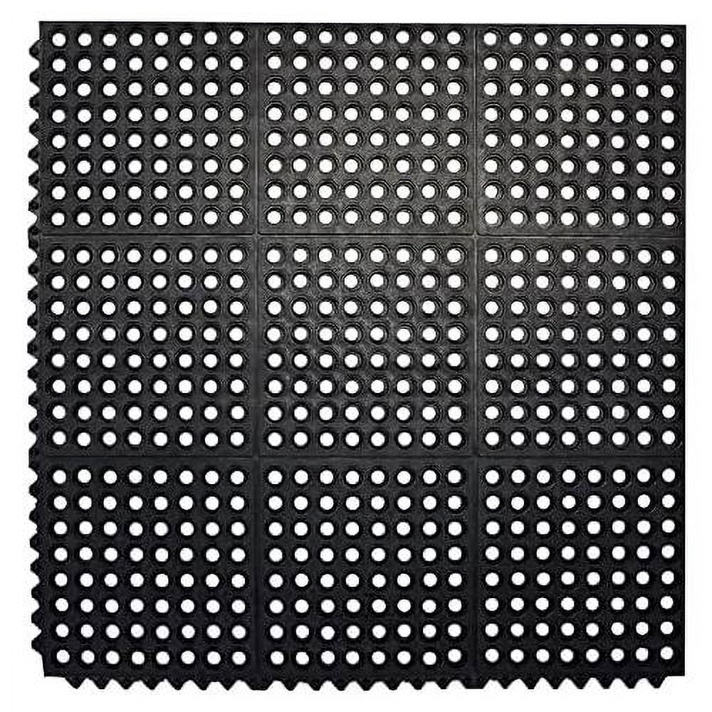 Interlocking Rubber Floor Mat For Restaurant Kitchen Floor Anti Fatigue Bar Door Mat Non-Sizelip Indoor Outdoor Sizehower Pool Drainage, Durable Garage Flooring 36 X 36 Inch