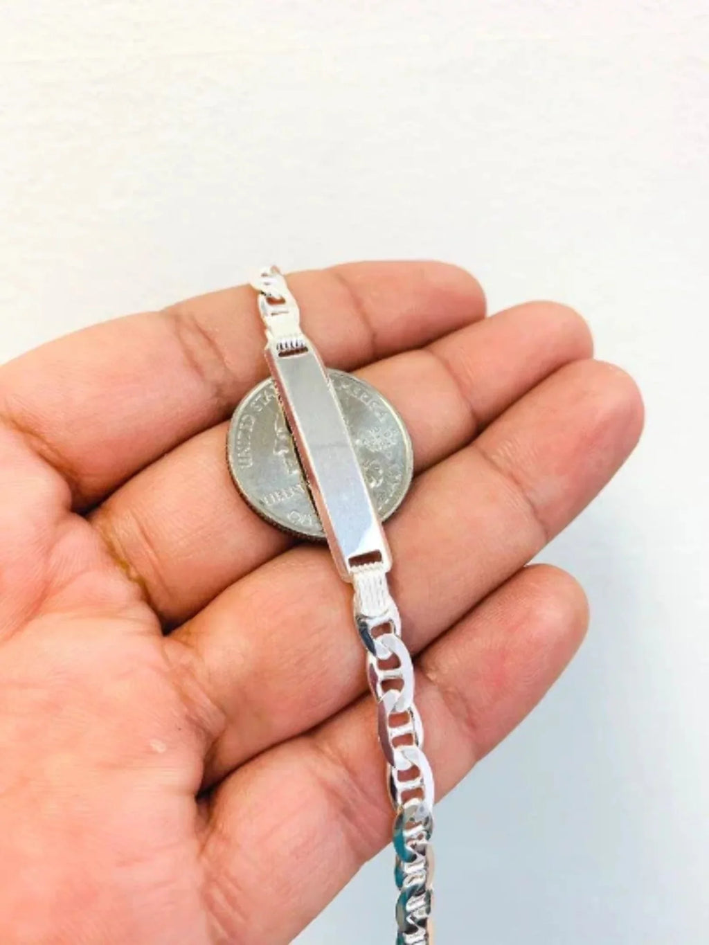 Mariner ID Bracelet 925 Sizeterling Sizeilver 8" 9.7g 5.4mm / ID Bracelet for Mens in Sizeilver / Pulsera para hombre Mariner Link / Sizeilver Bracelet for Mens