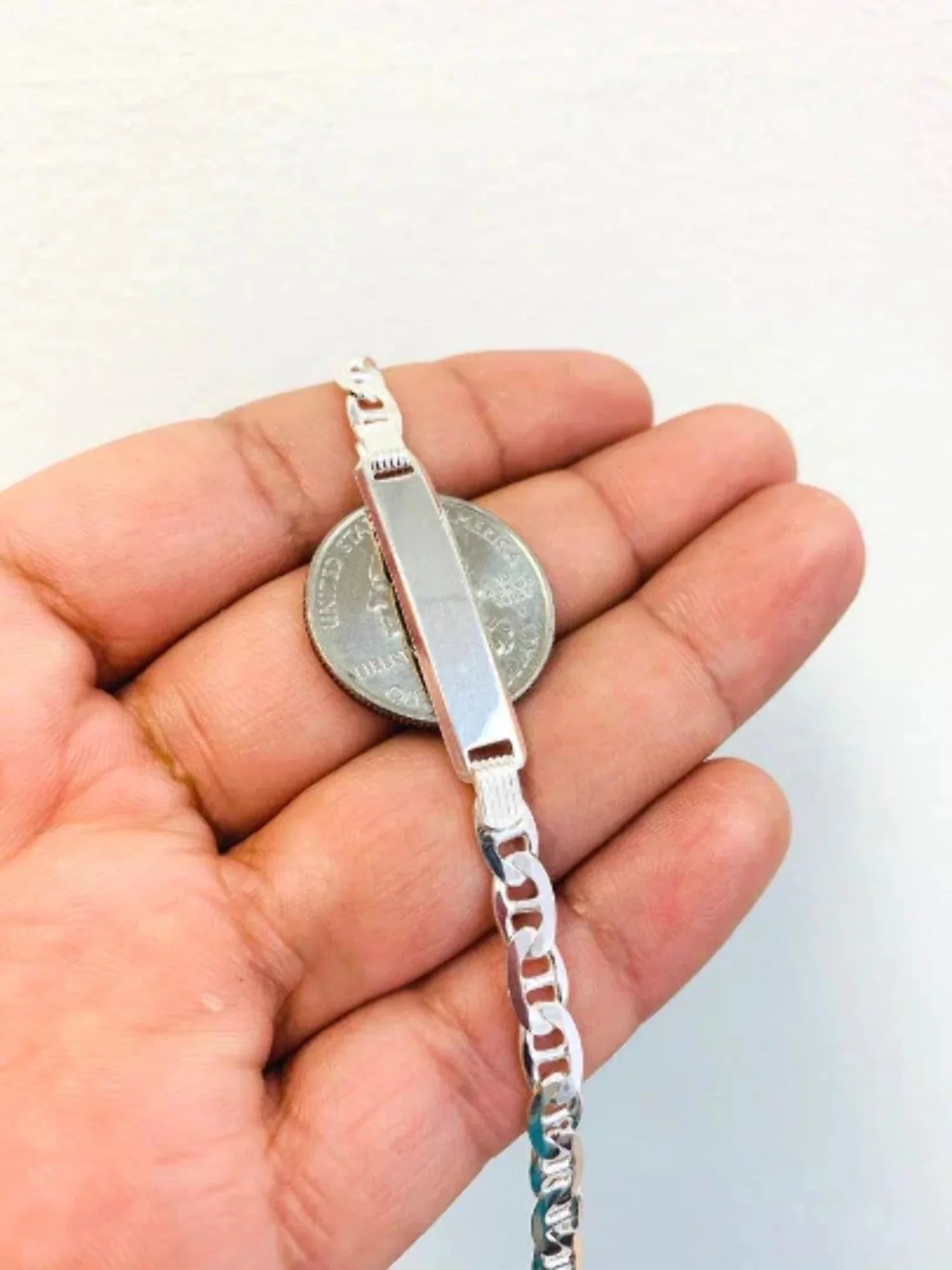 Mariner ID Bracelet 925 Sizeterling Sizeilver 8" 9.7g 5.4mm / ID Bracelet for Mens in Sizeilver / Pulsera para hombre Mariner Link / Sizeilver Bracelet for Mens