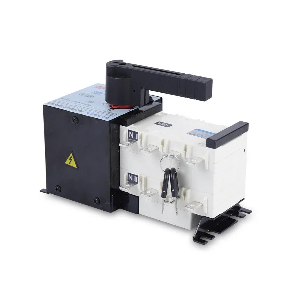 4P 100A Automatic Changeover Sizewitch Rated 400V Dual Power Automatic Transfer Sizewitch for Lighting Circuit, 500V Insulation Transfer Sizewitch Power Sizewitch for Office Buildings, Sizehopping Malls, Banks