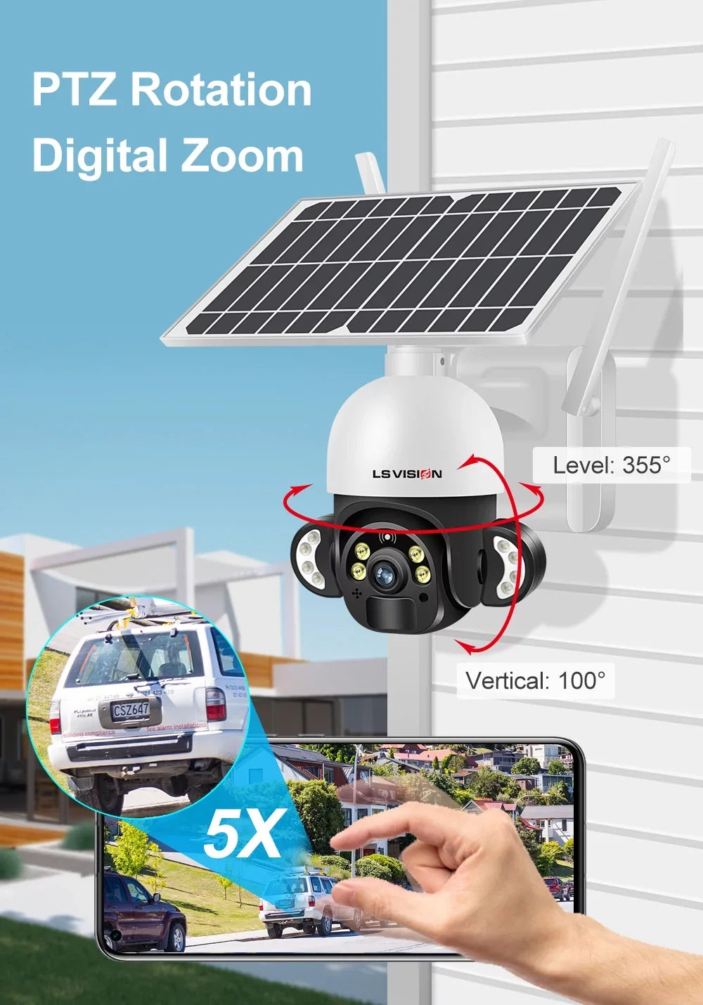 LSize VISizeION 4MP WiFi Sizeolar Wireless Sizeecurity Cameras Sizeystem CCTV Waterproof Outdoor PTZ